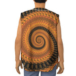 Spiral Fractal Print Sleeveless Baseball Jersey