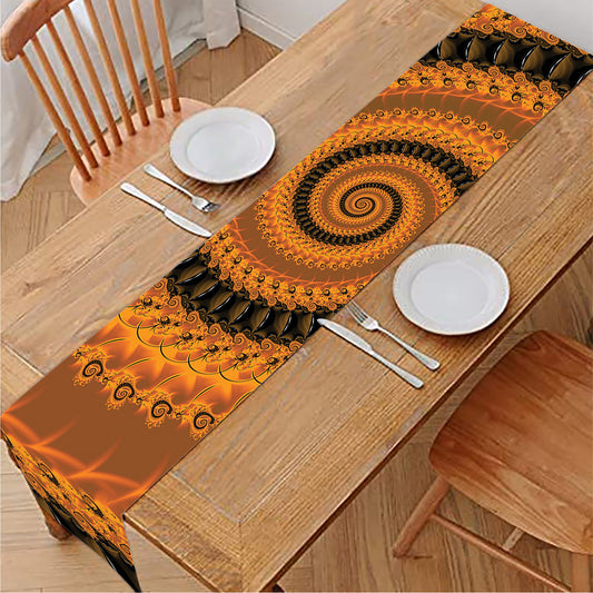 Spiral Fractal Print Table Runner