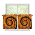 Spiral Fractal Print Tier Curtains