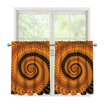 Spiral Fractal Print Tier Curtains