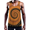 Spiral Fractal Print Men's Workout Tank Top
