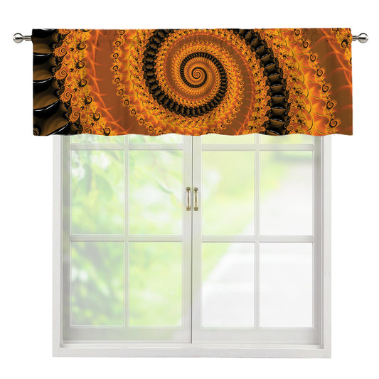 Spiral Fractal Print Window Valance
