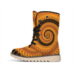 Spiral Fractal Print Winter Boots
