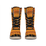 Spiral Fractal Print Winter Boots