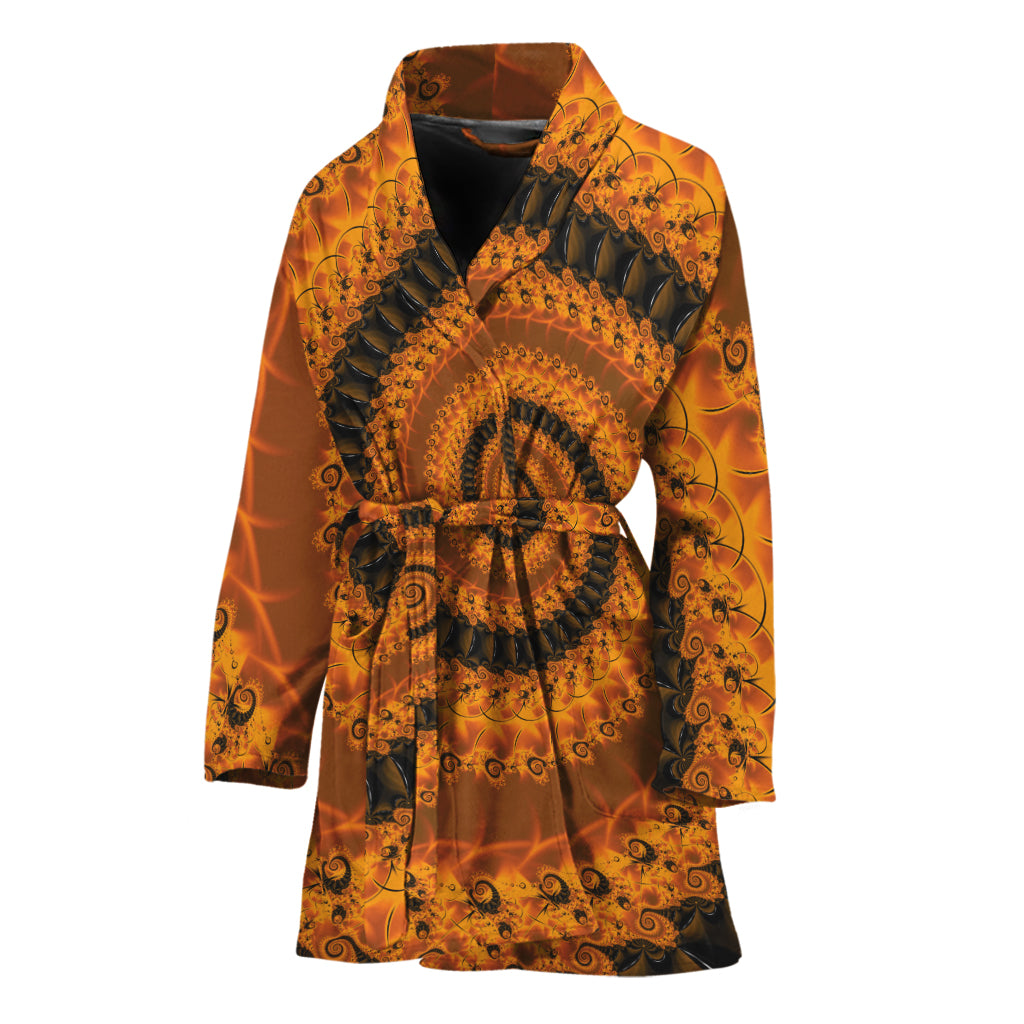 Spiral Fractal Print Women's Bathrobe
