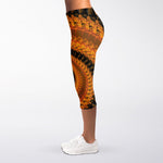 Spiral Fractal Print Women's Capri Leggings
