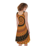 Spiral Fractal Print Women's Sleeveless Dress