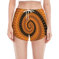 Spiral Fractal Print Women's Split Running Shorts