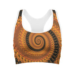 Spiral Fractal Print Women's Sports Bra
