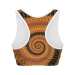 Spiral Fractal Print Women's Sports Bra