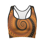 Spiral Fractal Print Women's Sports Bra