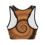 Spiral Fractal Print Women's Sports Bra