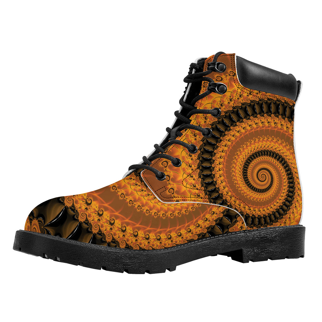 Spiral Fractal Print Work Boots