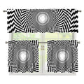 Spiral Illusory Motion Print 3 Piece Kitchen Curtains