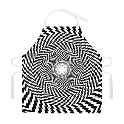 Spiral Illusory Motion Print Adjustable Apron