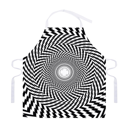 Spiral Illusory Motion Print Adjustable Apron