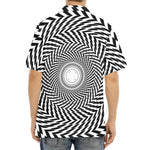 Spiral Illusory Motion Print Aloha Shirt