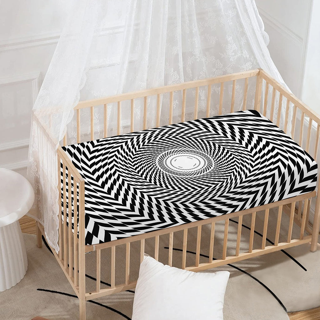 Spiral Illusory Motion Print Baby Crib Sheet