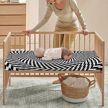 Spiral Illusory Motion Print Baby Crib Sheet