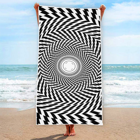 Spiral Illusory Motion Print Beach Towel