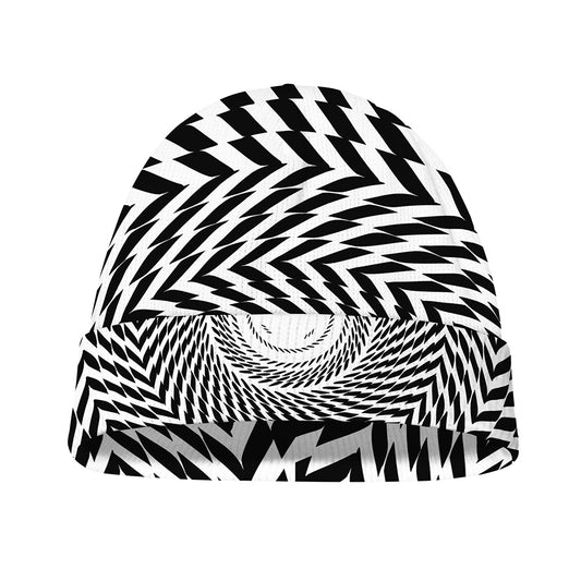 Spiral Illusory Motion Print Beanie