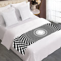 Spiral Illusory Motion Print Bed Runner