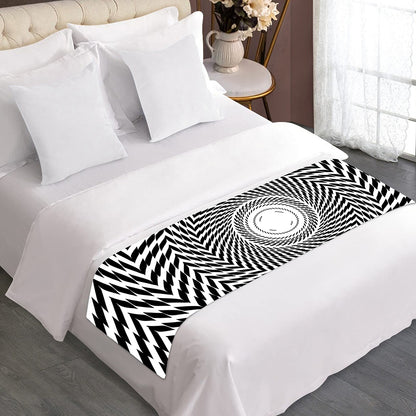 Spiral Illusory Motion Print Bed Runner