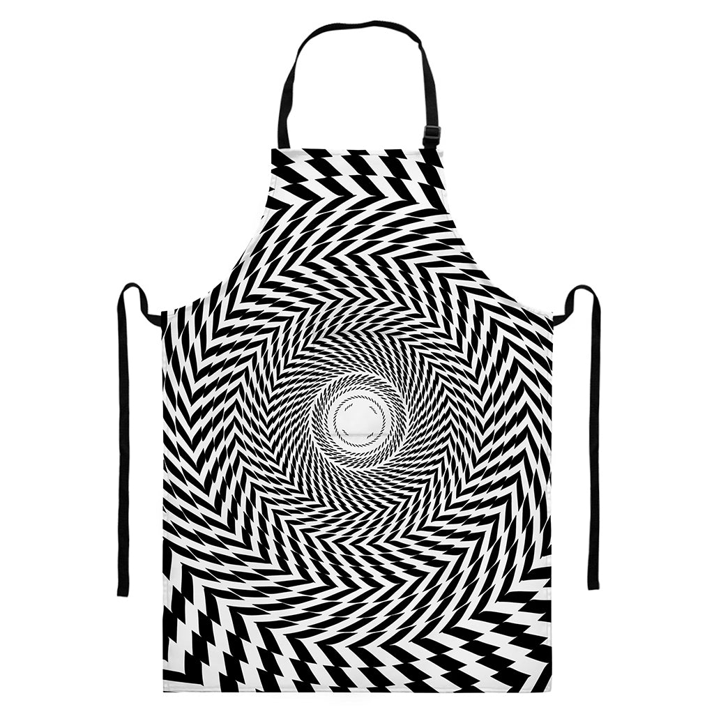 Spiral Illusory Motion Print Bib Apron With Pocket