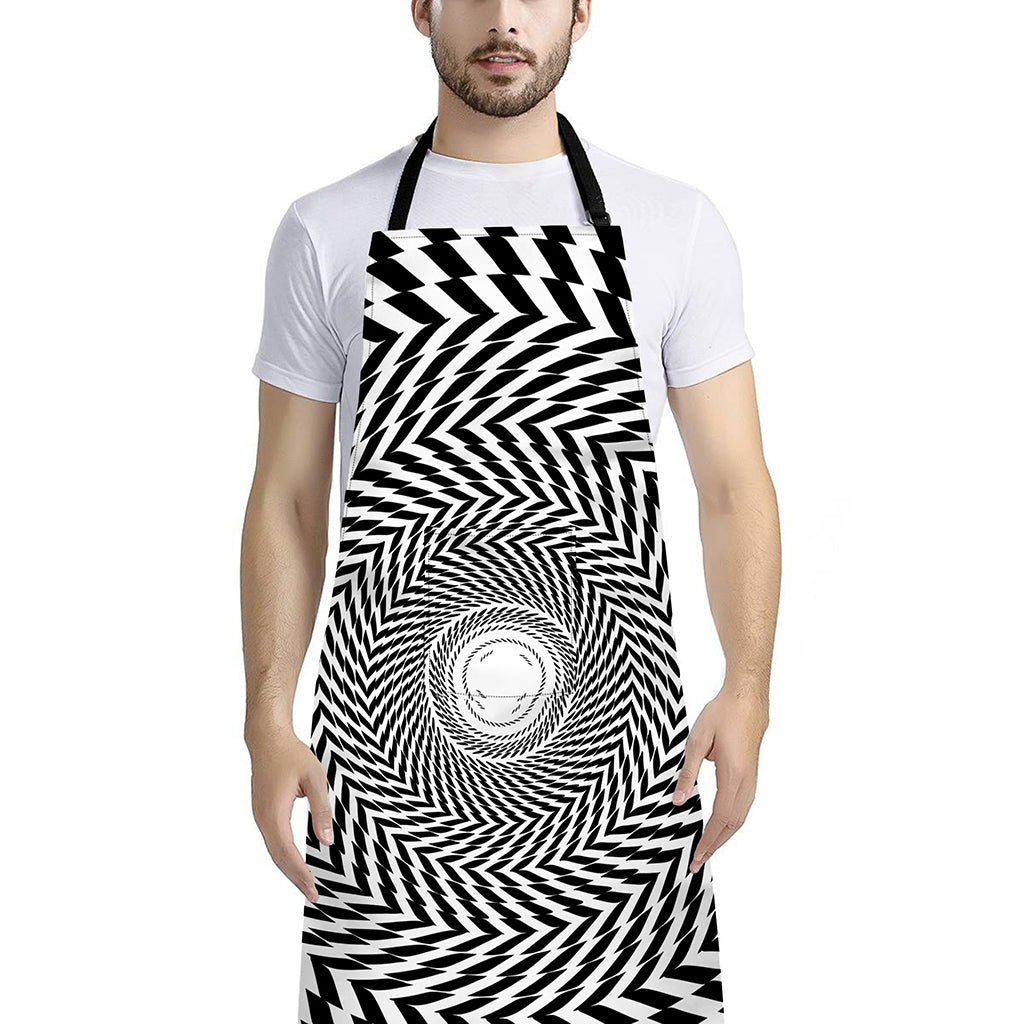 Spiral Illusory Motion Print Bib Apron With Pocket