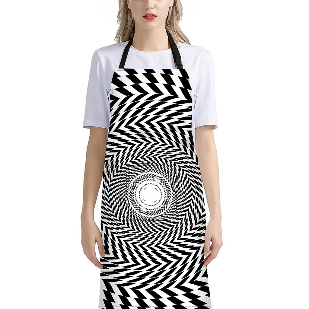 Spiral Illusory Motion Print Bib Apron With Pocket