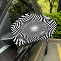 Spiral Illusory Motion Print Car Side Mirror Covers