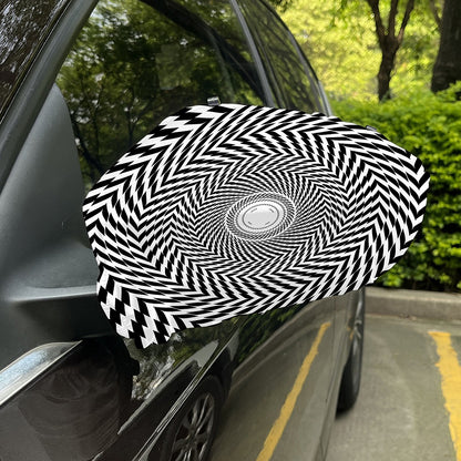 Spiral Illusory Motion Print Car Side Mirror Covers