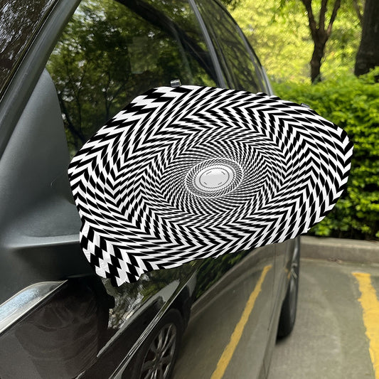 Spiral Illusory Motion Print Car Side Mirror Covers