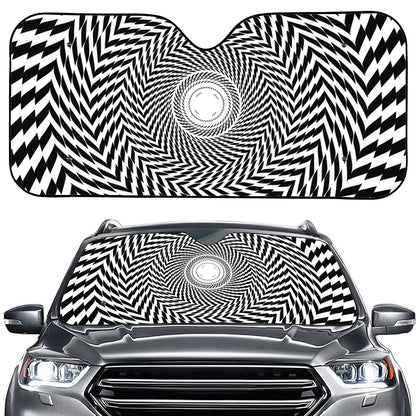Spiral Illusory Motion Print Car Windshield Sun Shade