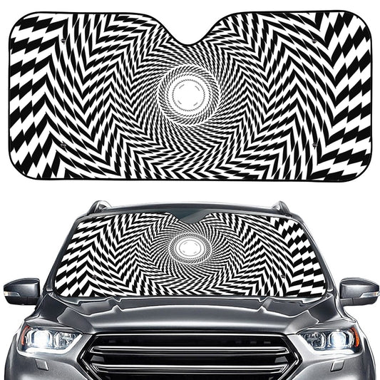 Spiral Illusory Motion Print Car Windshield Sun Shade
