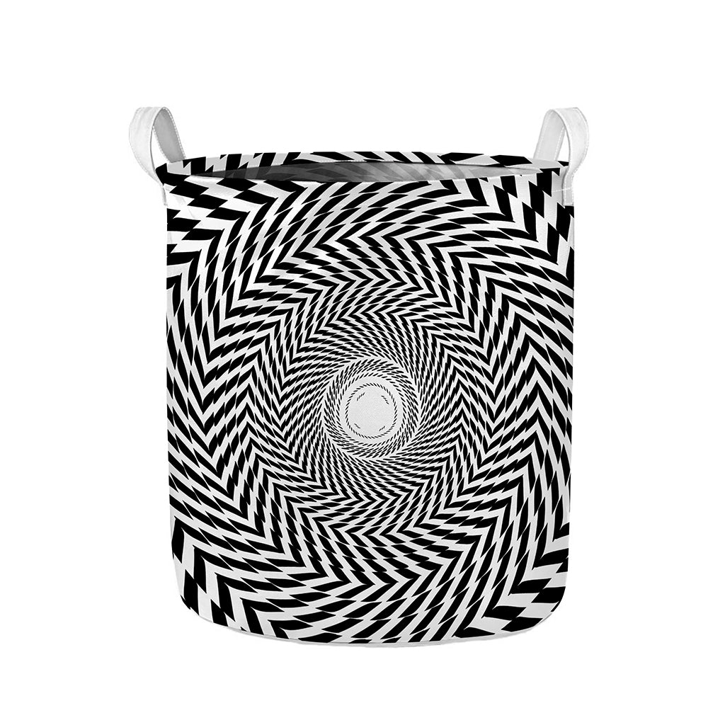 Spiral Illusory Motion Print Collapsible Laundry Basket