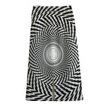 Spiral Illusory Motion Print Cotton Front Slit Maxi Skirt