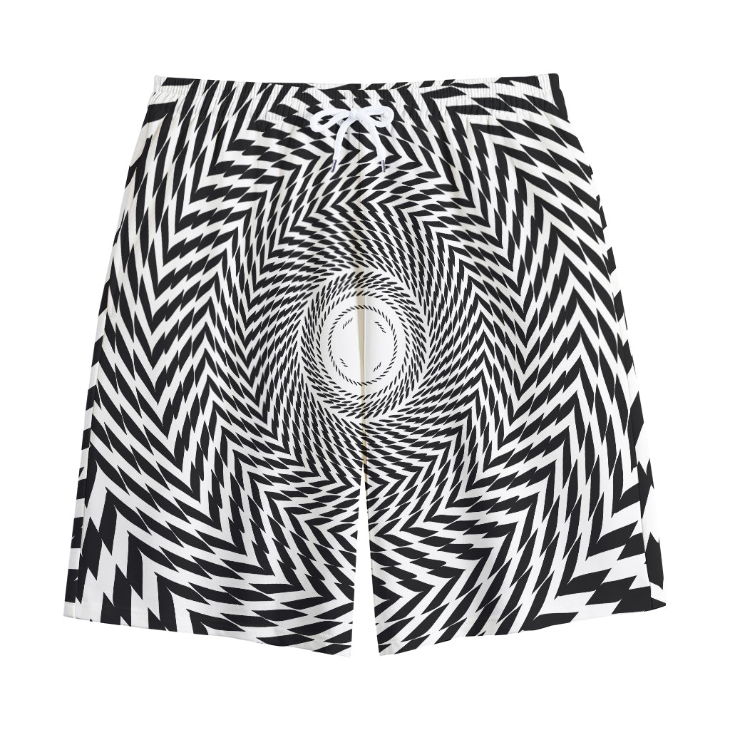 Spiral Illusory Motion Print Cotton Shorts