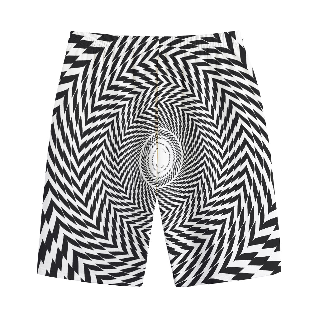 Spiral Illusory Motion Print Cotton Shorts