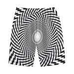 Spiral Illusory Motion Print Cotton Shorts