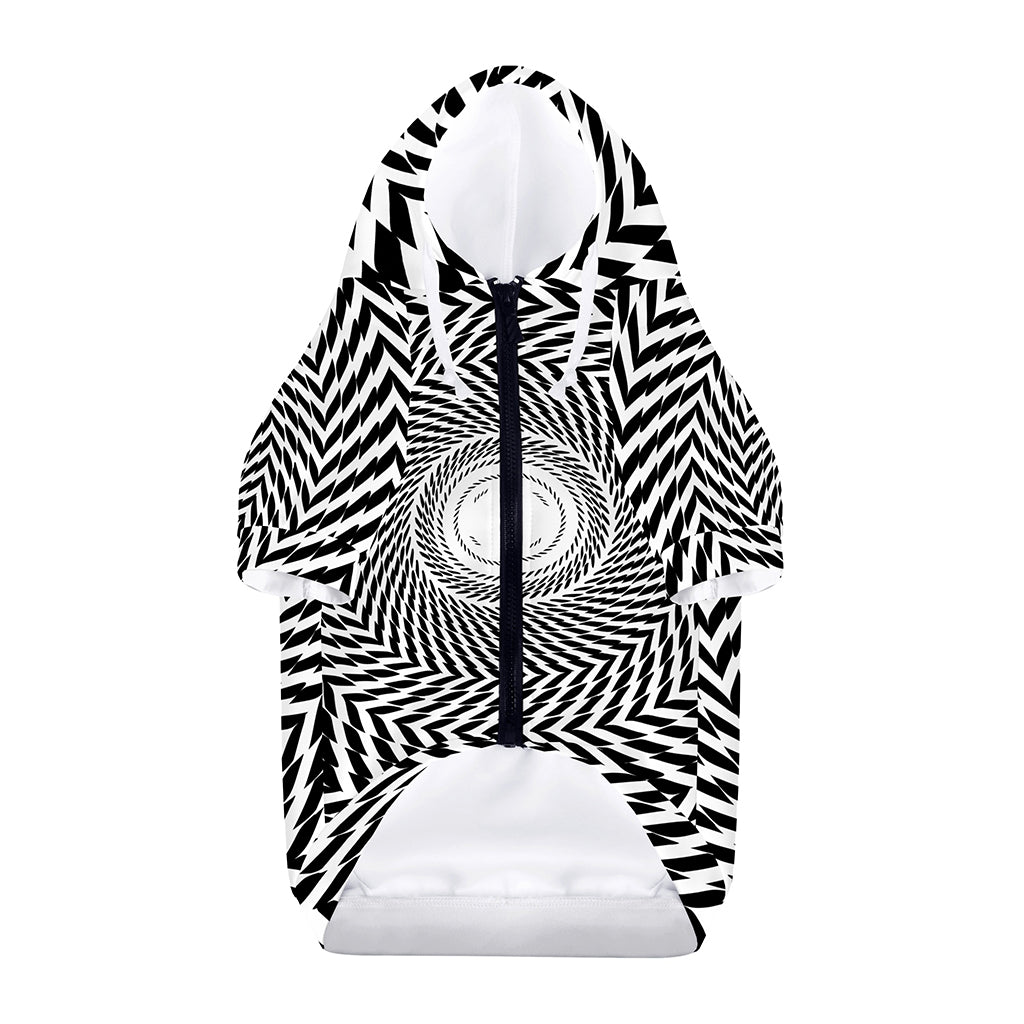 Spiral Illusory Motion Print Dog Zip Up Hoodie