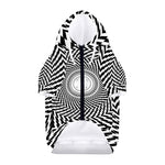 Spiral Illusory Motion Print Dog Zip Up Hoodie