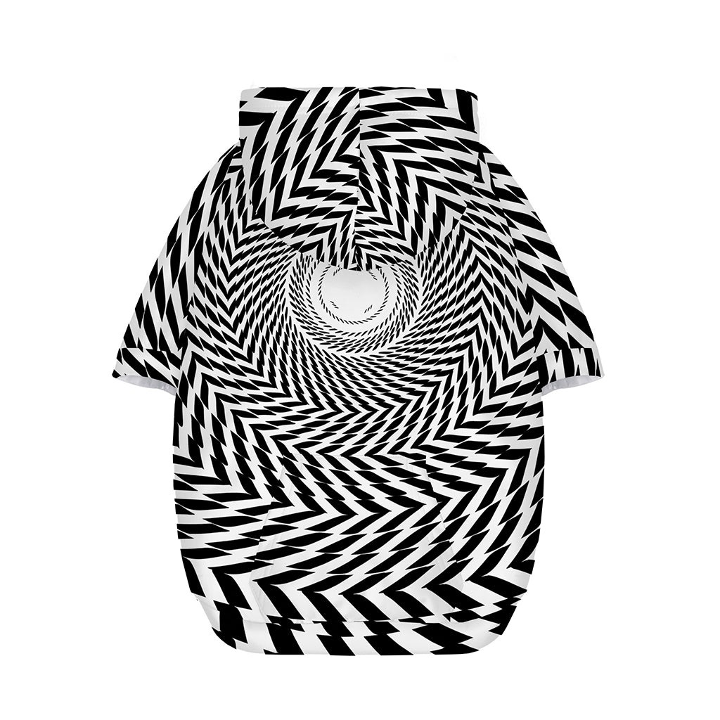 Spiral Illusory Motion Print Dog Zip Up Hoodie