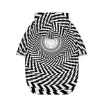 Spiral Illusory Motion Print Dog Zip Up Hoodie