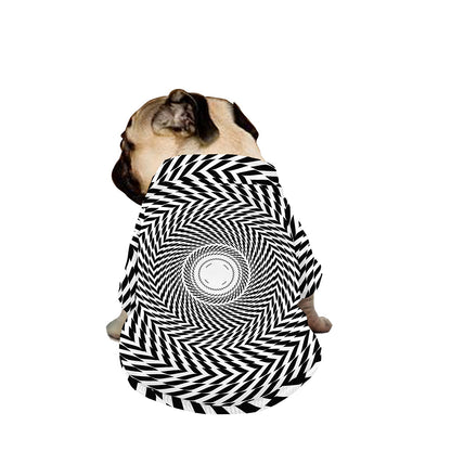 Spiral Illusory Motion Print Dog Zip Up Jacket
