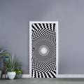 Spiral Illusory Motion Print Door Sticker
