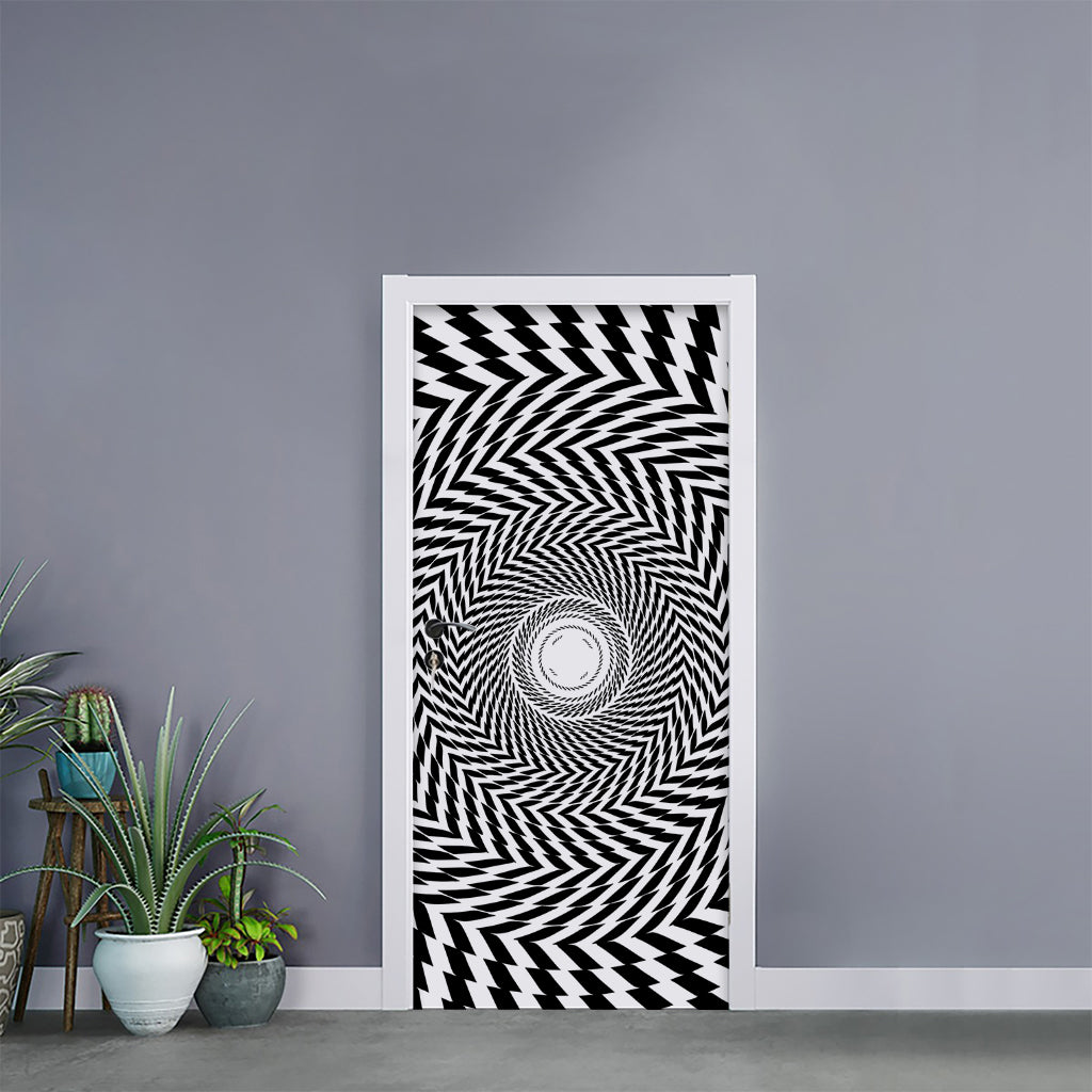 Spiral Illusory Motion Print Door Sticker