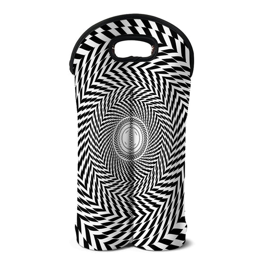 Spiral Illusory Motion Print Double Neoprene Wine Tote