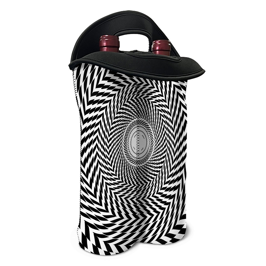 Spiral Illusory Motion Print Double Neoprene Wine Tote