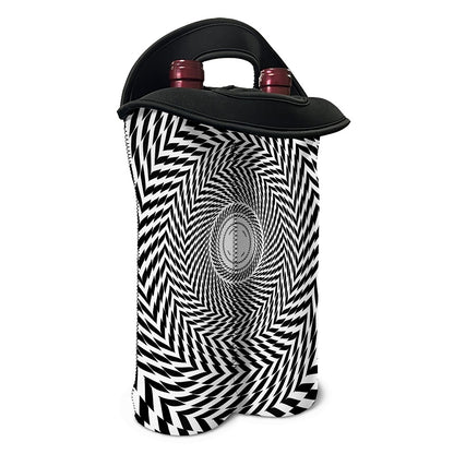 Spiral Illusory Motion Print Double Neoprene Wine Tote